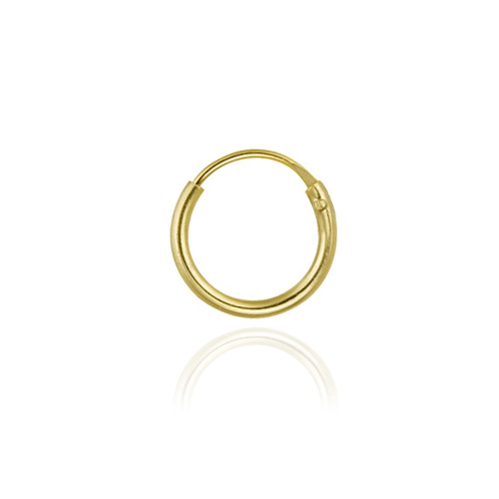 18k Gold on Silver 10mm Men's Hoop Earring (SINGLE) | eBay