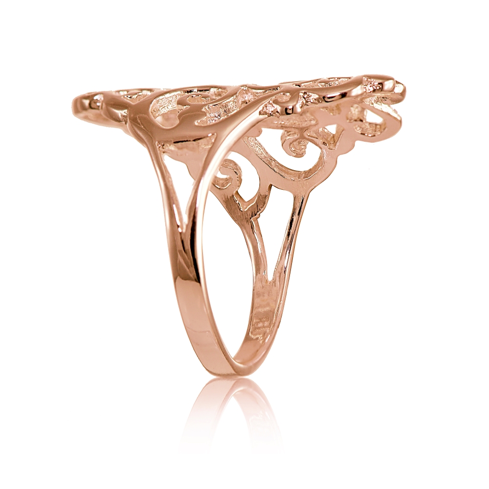 Rose Gold Flashed Sterling Silver Filigree Celtic Floral