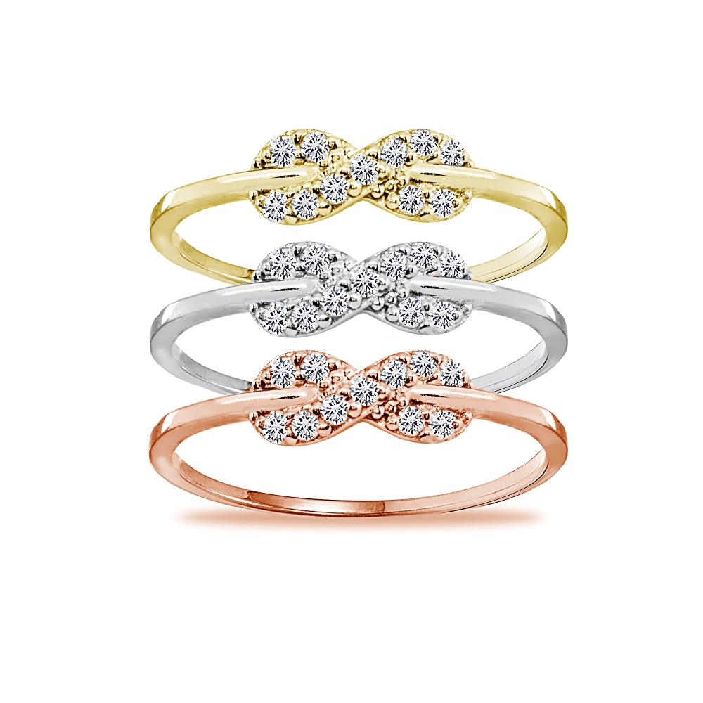 Bague D'Ortail (Toe Ring) Infini En Zirconium Cubique Plaqué Or - Argent 925, Taille Réglable